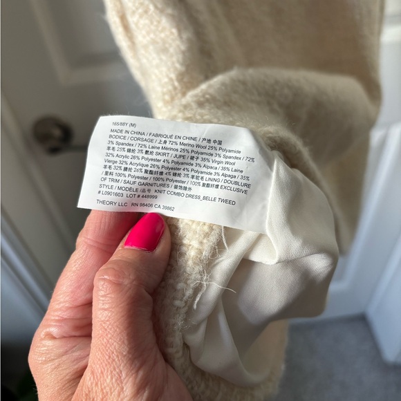 Theory Ivory Belle Tweed Knit Combo Dress - Picture 11 of 15